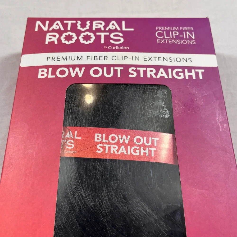 Natural Roots Clip-In Extensions Women 12 Natural Black NEW Blow Out‎ Straight